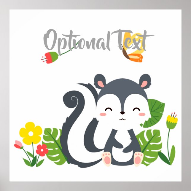 Poster Boca, Borboleta e Flores (Frente)