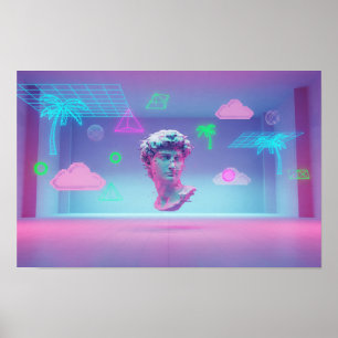 Poster Boca Flutuante Vaporwave