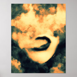 Poster Boca Fumaça Vape Grunge Art