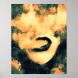 Poster Boca Fumaça Vape Grunge Art