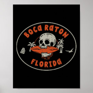 Poster Boca Raton Flórida Fl Surf Vintage Frente à Praia 