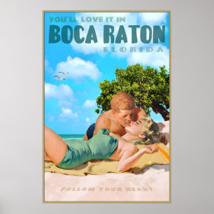 Poster Boca Raton Flórida Marilyn Monroe John Kennedy