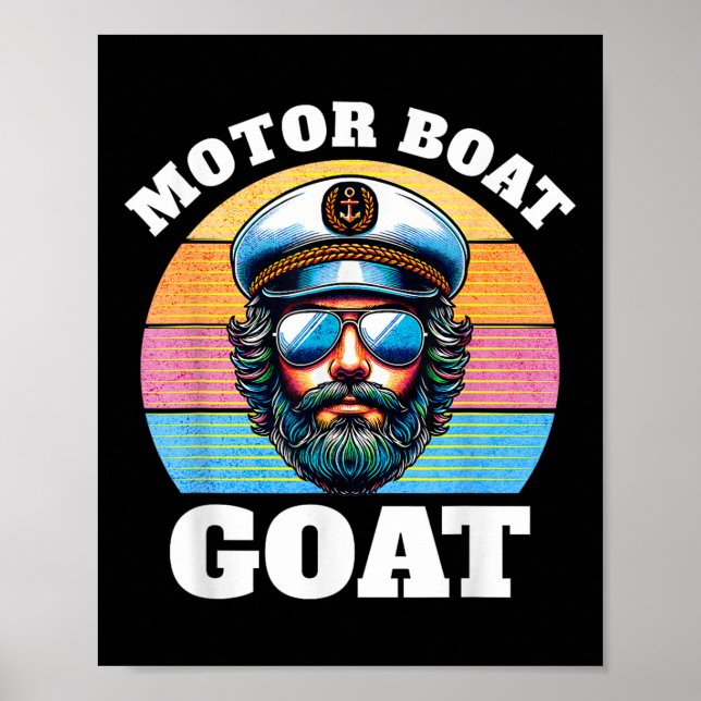 Poster Bode de Barco a Motor _ Capitão Engraçado de Barco (Frente)