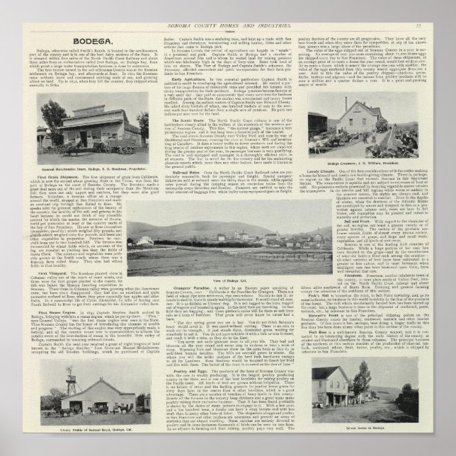 Pôster Bodega, Califórnia (Frente)