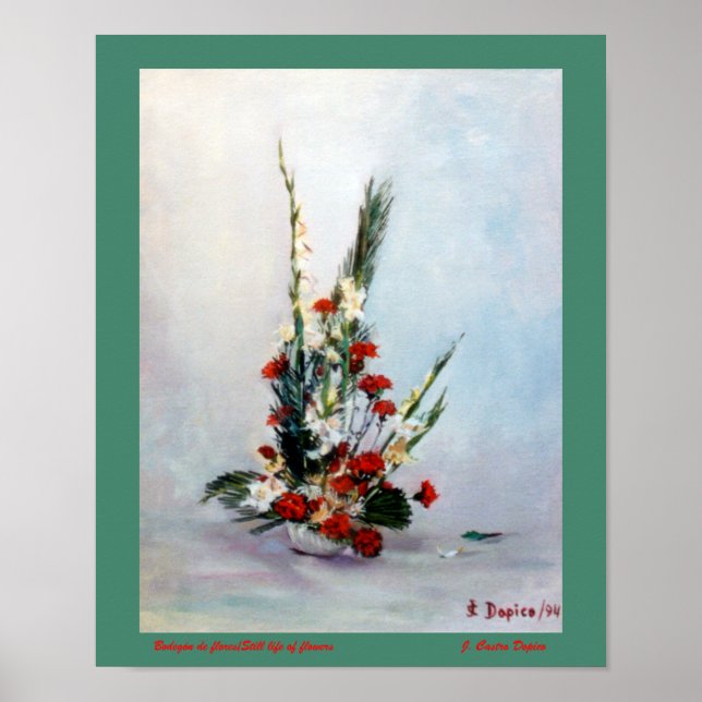 Poster Bodegón de Flores — Vida estática das flores (Frente)