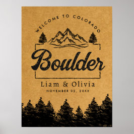 Poster Boder Colorado Wedding Minimalista Welcome