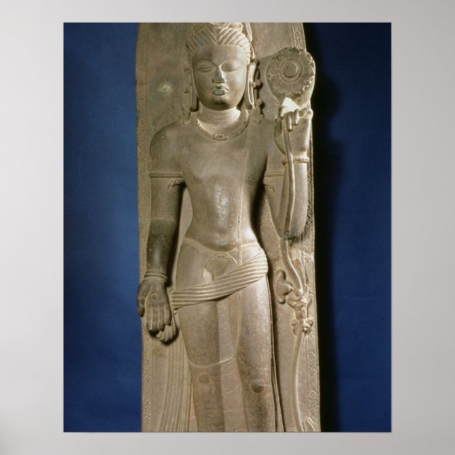 Poster Bodhisattva Padmapani, Nalanda, Bihar, Dínasta Pal (Frente)
