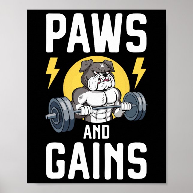 Poster Bodybuilder Dog Lover Gym Visto Malhação Workout B (Frente)