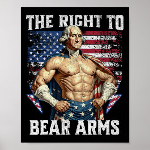 Poster Bodybuilding 4° De Julho Pai U.A Flag segundo Bear