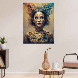Poster Boêmia: Sonho Azul Ouro