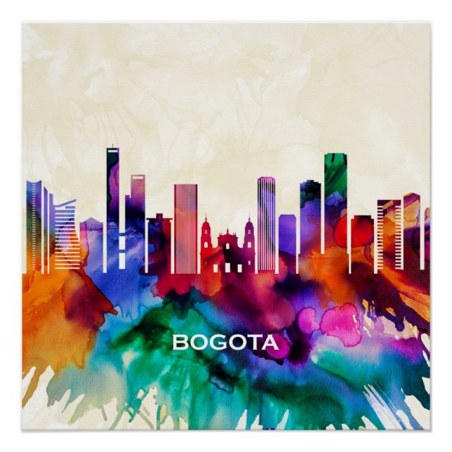 Pôster Bogota Skyline (Frente)