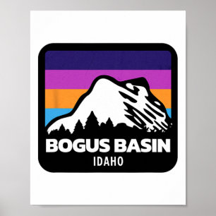 Poster Bogus Basin Idaho Skiing Montanhas Snowboard Fa