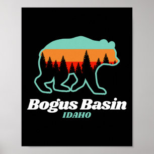 Poster Bogus Basin Idaho Skiing Snowboard Bear