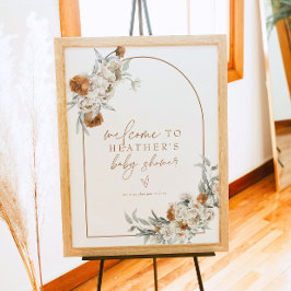 Poster BOHEME Terracotta Floral Boho Chá de fraldas Bem-v