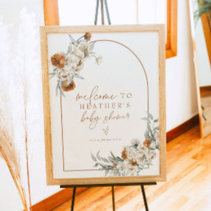 Poster BOHEME Terracotta Floral Boho Chá de fraldas Bem-v