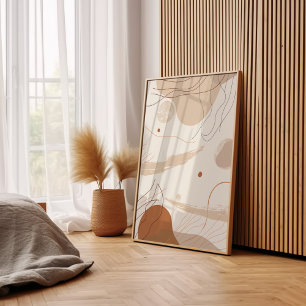 Poster Bohemian Abstrato Beige