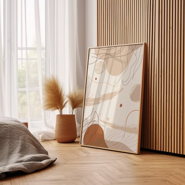 Poster Bohemian Abstrato Beige (Criador carregado)