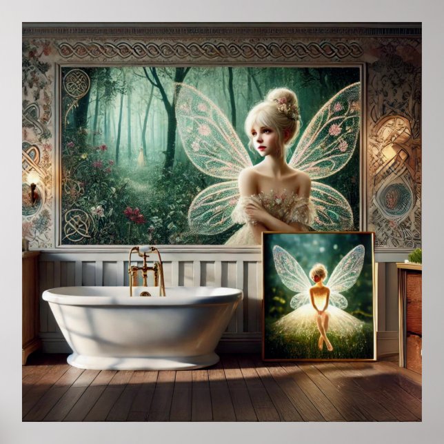 Poster "Bohemian Bath Bliss - Fada e Legância Feminina (Frente)