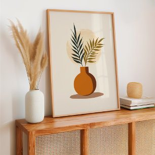 Poster Bohemian Beige Plant e Vase Botanical