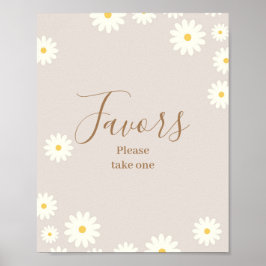 Poster Bohemian Daisy Floral Chá de fraldas Sinal de Favo