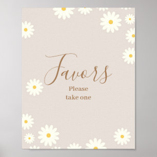 Poster Bohemian Daisy Floral Chá de fraldas Sinal de Favo