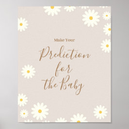 Poster Bohemian Daisy Floral Predições para bebê