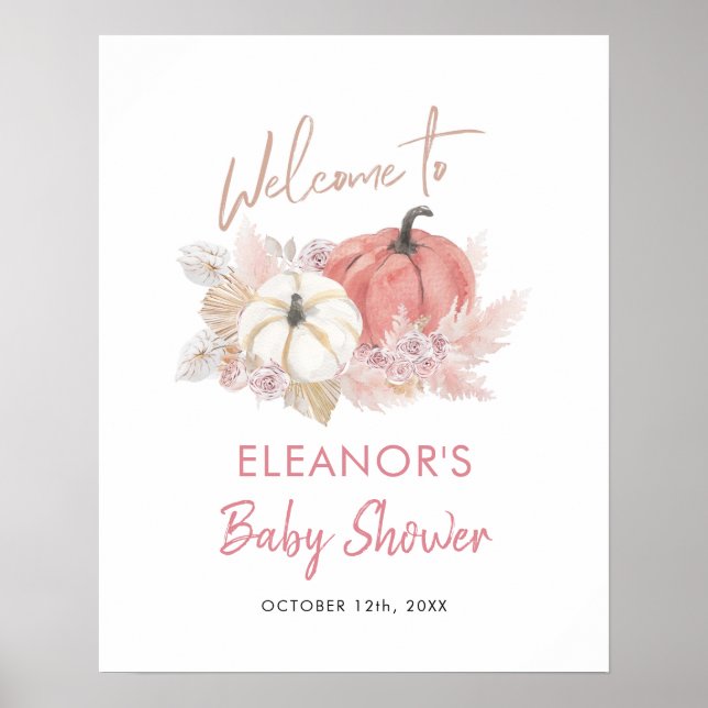 Poster Bohemian Fall in Love Pumpkin - Sinal de boas-vind (Frente)