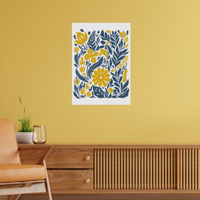 Poster Bohemian Flower Market | Folhas de Abstrato modern (Sala de Estar 2)