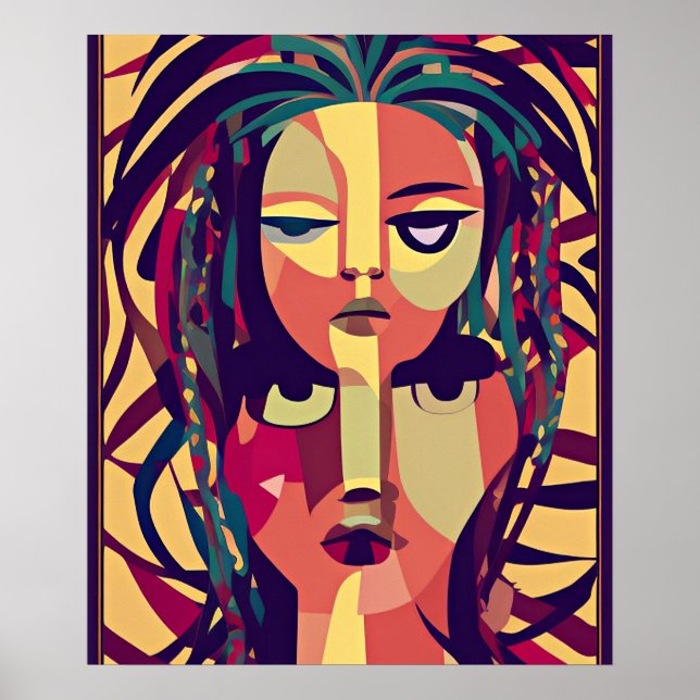 Poster Bohemian Medusa, retrato abstrato moderno (Frente)