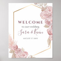 Bohemian Pink Roses e Ouro de Boeing Bem-vindos