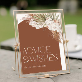 Poster Bohemian Terracotta Floral Feather Advice & Wishe