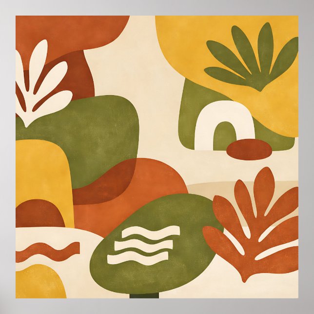 Poster Boho Abstract Botanical Art (Frente)