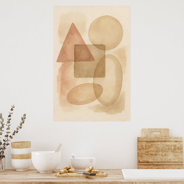 Poster Boho Abstract Minimalist Wall Art (Cozinha)