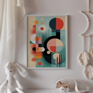 Poster Boho Abstrato forma a arte digital em parede