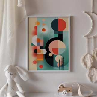 Poster Boho Abstrato forma a arte digital em parede