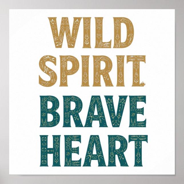 Poster Boho Adventure Wild Spirit Brave Heart (Frente)