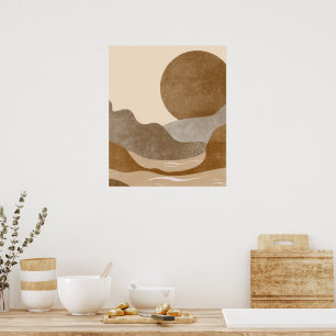 Poster Boho Aestético Montanha Paisagem Moderna Arte