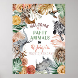 Poster Boho Animal Safari Sinal de Boho Sinal de Boho