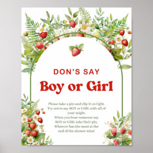 Poster Boho Arch Berry Sweet Don't say BOY or GIRL game