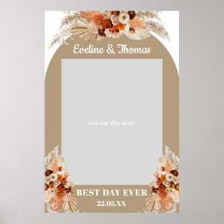 Poster Boho arch terracotta pampas foto de casamento prop