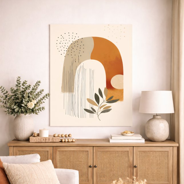 Poster Boho Arco Botânico Geométrico Neutro Terracota M (Criador carregado)