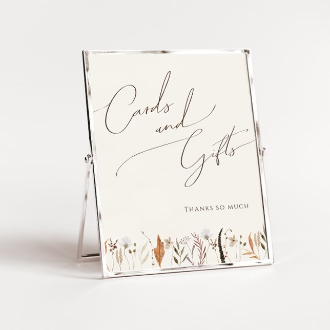 Poster Boho Autumn Wildflower Beige Sinal de Presentes (Criador carregado)