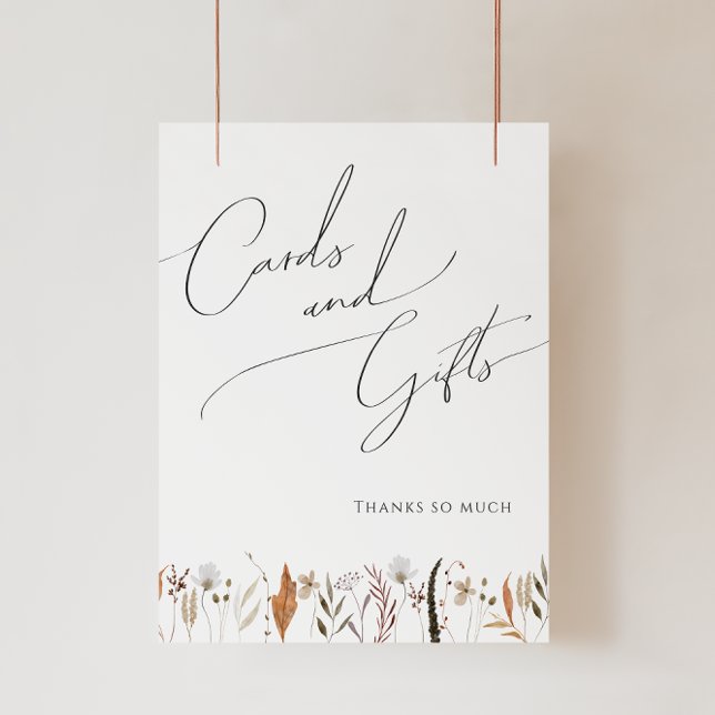 Poster Boho Autumn Wildflower | Cartões e Presentes (Criador carregado)
