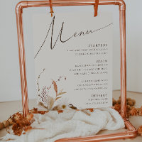 Boho Autumn Wildflower | Sinal de menu de casament