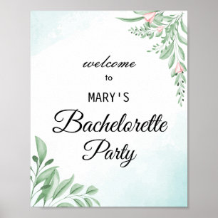 Poster boho azul poeirento despedida de solteira bem-vind