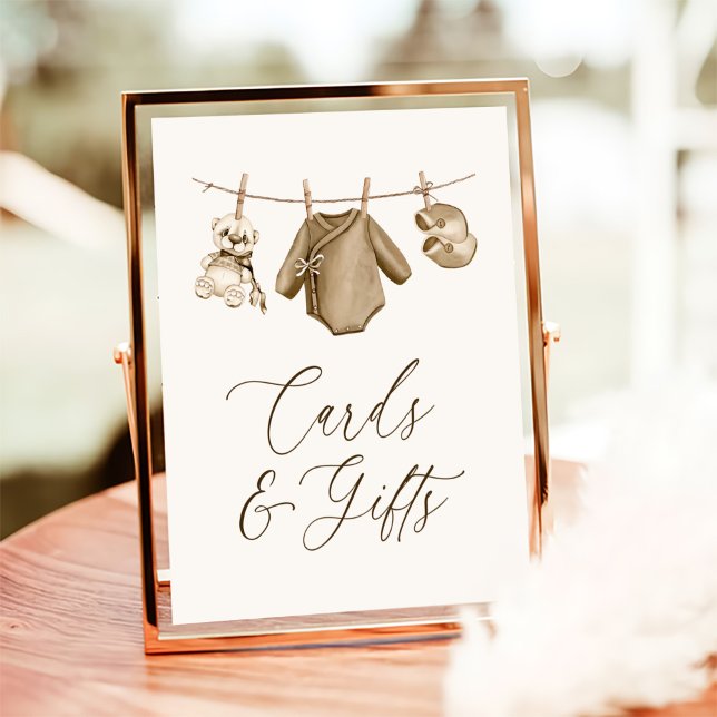 Poster Boho Baby Clothes Boy Chá de fraldas Cards and Gif (Criador carregado)