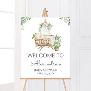 Poster Boho Baby Crib Chá de fraldas Bem-vindo