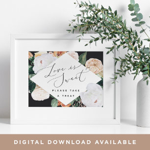 Poster Boho Blooms Love É Bonito Sinal De Bar De Sobremes