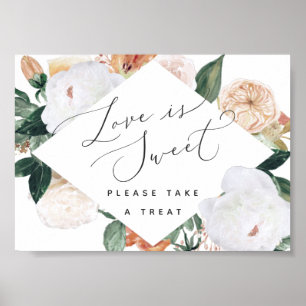 Poster Boho Blooms Love É Bonito Sinal De Bar De Sobremes