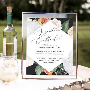 Poster Boho Blooms Signature Cocktail Sinal